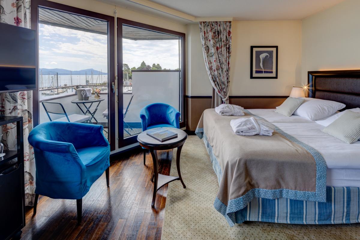 Des chambres tout confort avec vue Léman spectaculaire