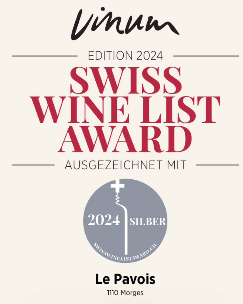 Swiss Wine List Award restaurant Le Pavois Morges